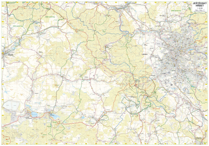 detail Ještědský hřbet 1:25t, mapa s plány měst GOL