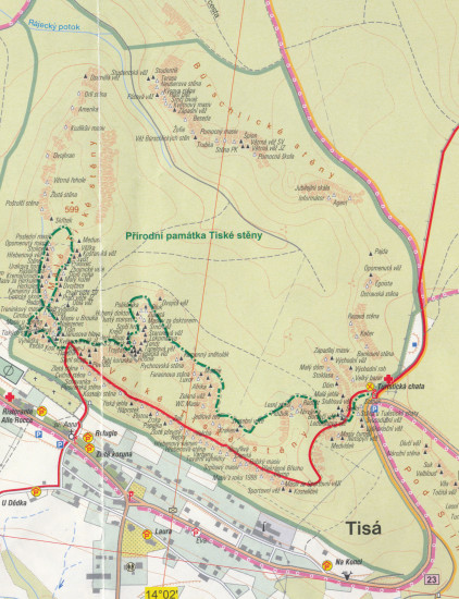 detail Krušné hory Východ & Tiské stěny 1:25t, mapa GOL