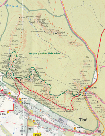 detail Krušné hory Východ & Tiské stěny 1:25t, mapa GOL