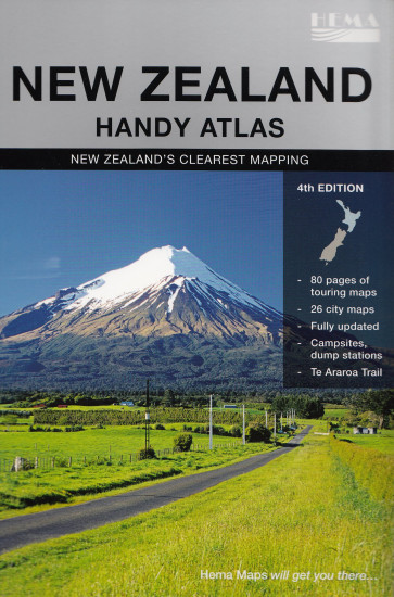 detail Nový Zéland (New Zealand) handy atlas 1:434t HEMA