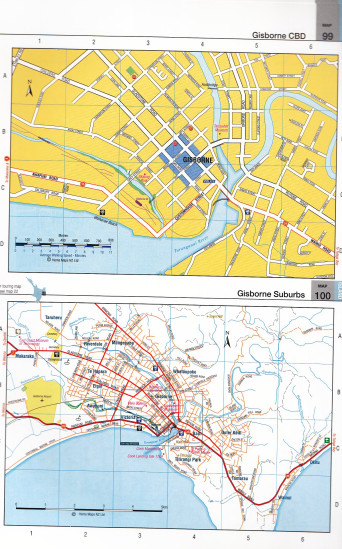 detail Nový Zéland (New Zealand) handy atlas 1:434t HEMA