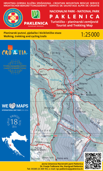 detail Paklenica NP 1:25.000 turistická mapa HGSS