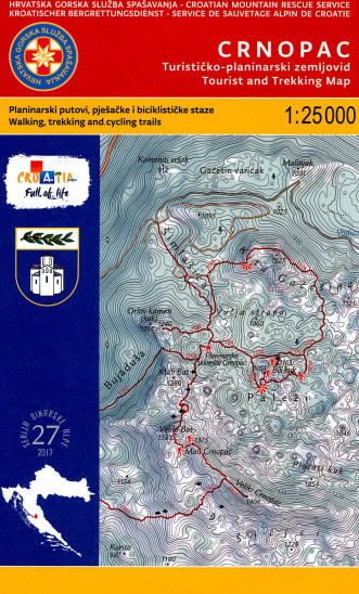 detail Crnopac 1:25.000 turistická mapa HGSS