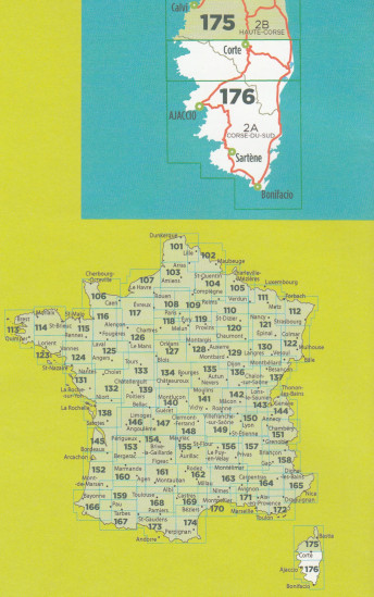 detail IGN 176 Ajaccio, Bonifacio 1:100t mapa IGN