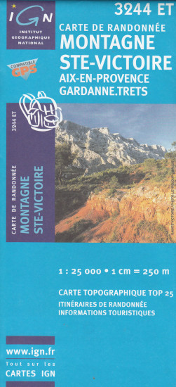 detail IGN 3244 ET Montagne Ste Victoire 1:25t