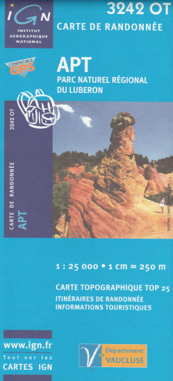 detail IGN 3242 OT Apt-Parc Du Luberon 1:25t mapa IGN