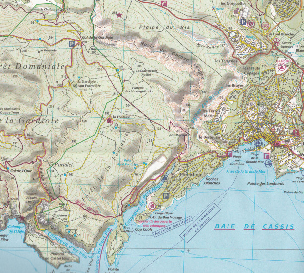 detail IGN 3245 ET Aubagne La Ciotat 1:25t mapa IGN