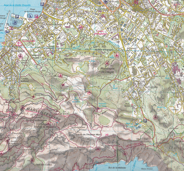 detail IGN 3145 ET Marseille 1:25t mapa IGN