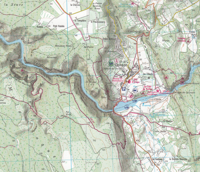 detail IGN 3343 OT Greoux Les Bains - Rainds 1:25t mapa IGN