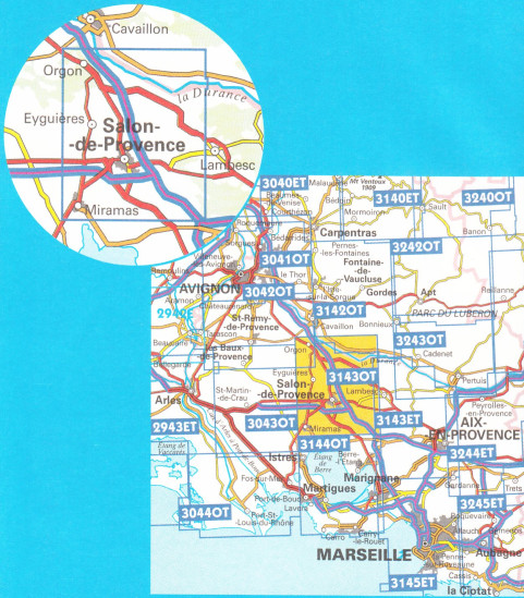 detail IGN 3143 OT Salon de Provence 1:25t tur. mapa IGN