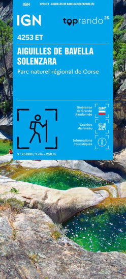detail IGN 4253 ET Aiguilles de Bavella / Solenzara / PNR de Corse 1:25t mapa IGN