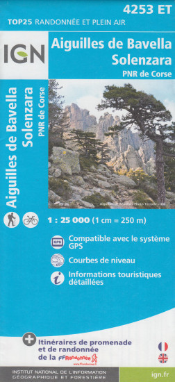 detail IGN 4253 ET Aiguilles de Bavella / Solenzara / PNR de Corse 1:25t mapa IGN