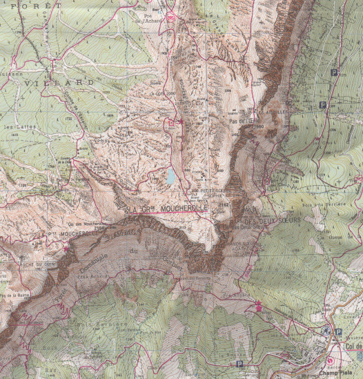 detail Massif du Vercors 1:75t mapa IGN
