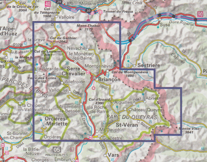 detail Brianconnais Queyras 1:75t mapa IGN