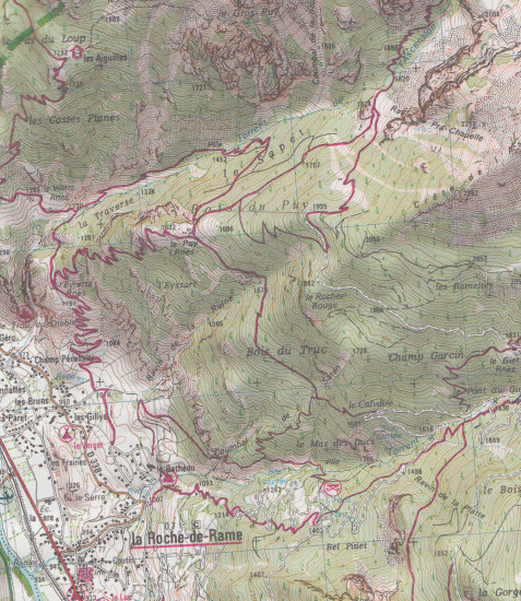 detail Brianconnais Queyras 1:75t mapa IGN