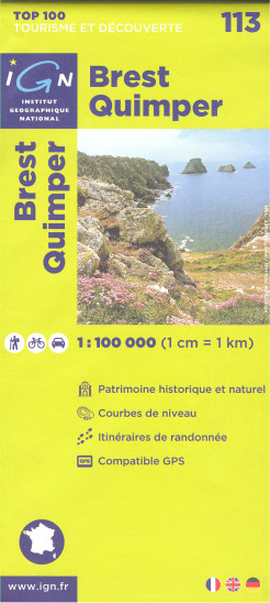 detail IGN 113 Brest / Quimper 1:100t mapa IGN