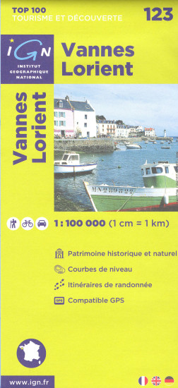 detail IGN 123 Vannes / Lorient 1:100t mapa IGN