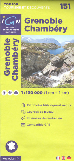 detail IGN 151 Grenoble / Chambéry 1:100t mapa IGN
