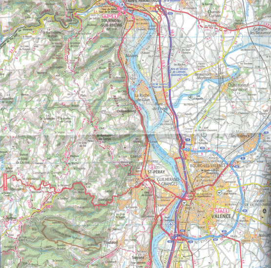 detail IGN 157 Grenoble / Montélimar 1:100t mapa IGN