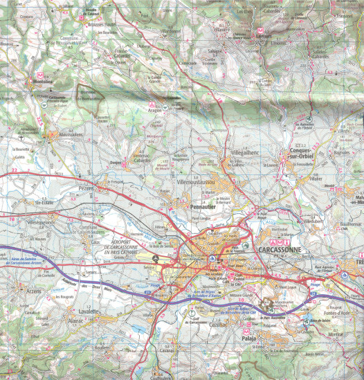 detail IGN 169 Béziers / Castres 1:100t mapa IGN