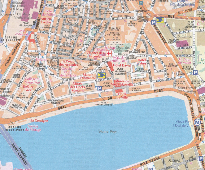 detail Marseille 1:13t plán města IGN