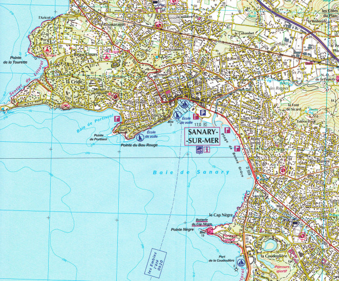 detail IGN 3346 OT Toulon 1:25t mapa IGN