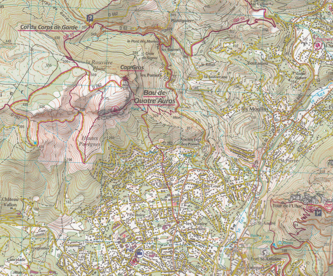 detail IGN 3346 OT Toulon 1:25t mapa IGN