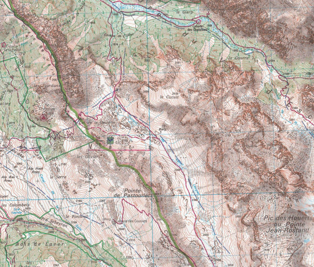 detail IGN 3537ET Guillestre 1:25t mapa IGN