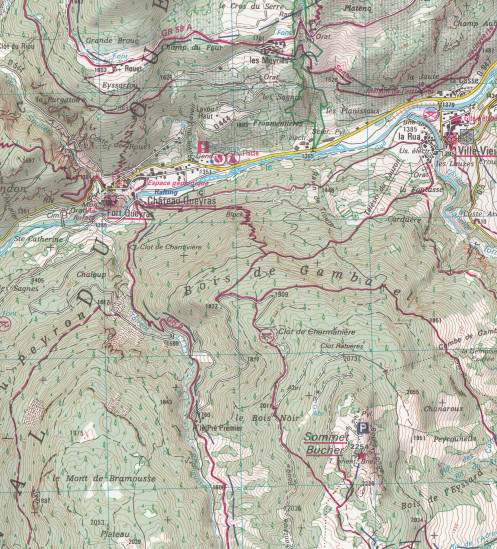 detail IGN 3537ET Guillestre 1:25t mapa IGN