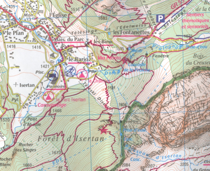 detail IGN 3534 OT Les Trois Vallées 1:25t mapa IGN