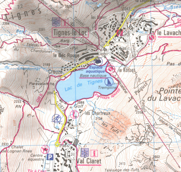 detail IGN 3633 ET Tignes-Val D´Isere 1:25t mapa IGN