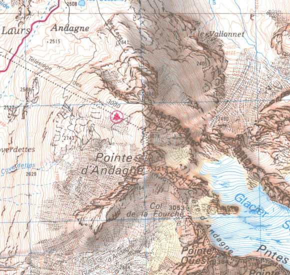 detail IGN 3633 ET Tignes-Val D´Isere 1:25t mapa IGN