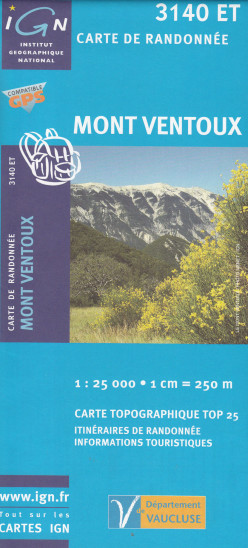 detail IGN 3140 ET Mont Ventoux 1:25t mapa IGN