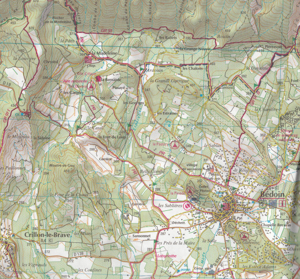detail IGN 3140 ET Mont Ventoux 1:25t mapa IGN