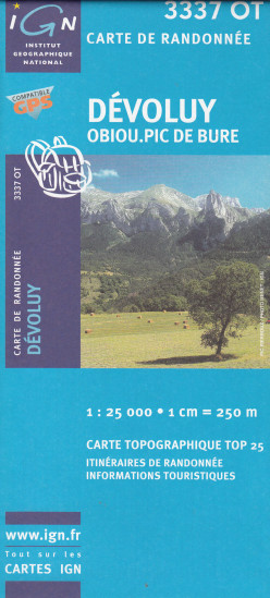 detail IGN 3337 OT Devoluy 1:25t mapa IGN