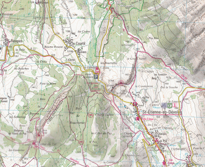 detail IGN 3337 OT Devoluy 1:25t mapa IGN