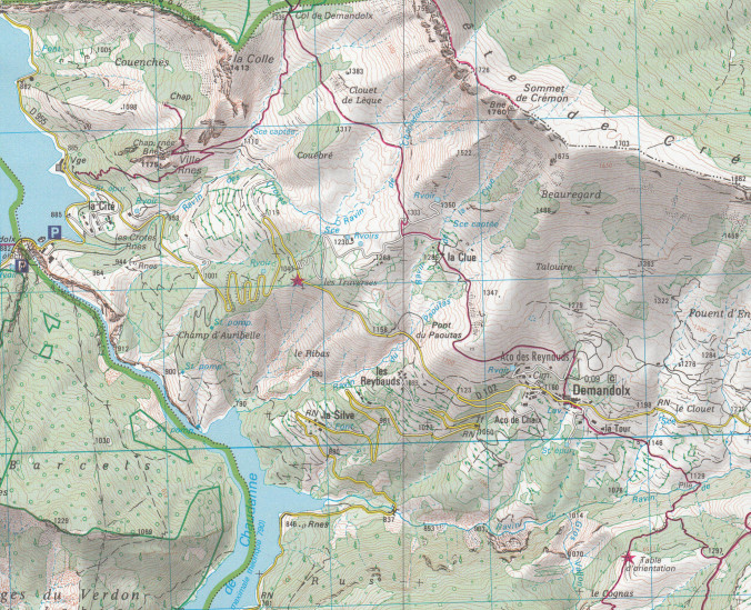 detail IGN 3542 OT Castellane 1:25t mapa IGN