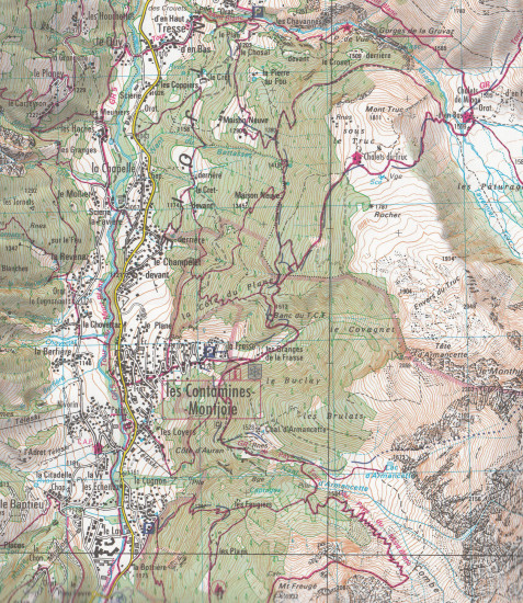 detail IGN 3531ET St. Gervais - Les Bains 1:25t mapa IGN