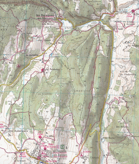 detail IGN 3236OT Villard de Lans 1:25t mapa IGN