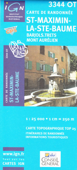 detail IGN 3344 OT St. Maximin la Ste Baume 1:25t mapa IGN