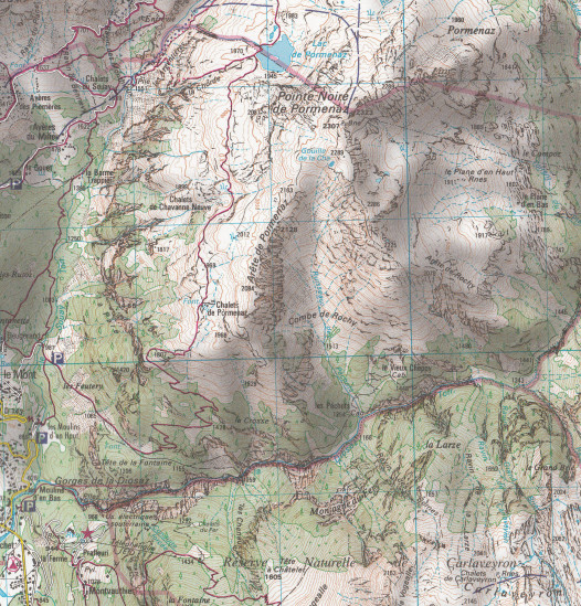 detail IGN 3530 ET Samoens Haut 1:25t mapa IGN
