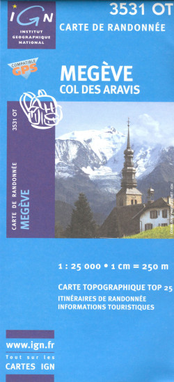 detail IGN 3531OT Megéve-Col de Aravis 1:25t mapa IGN