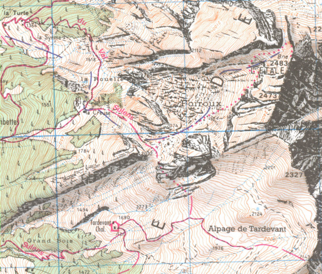detail IGN 3531OT Megéve-Col de Aravis 1:25t mapa IGN
