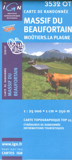 detail IGN 3532 OT Massif de Beaufortain 1:25t mapa IGN