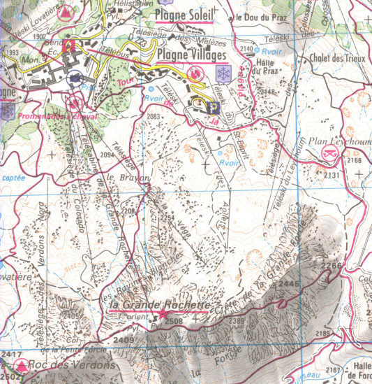 detail IGN 3532 OT Massif de Beaufortain 1:25t mapa IGN