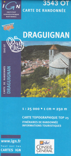 detail IGN 3543OT Draguignan 1:25t mapa IGN