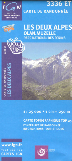 detail IGN 3336ET Les Deux Alpes 1:25t mapa IGN