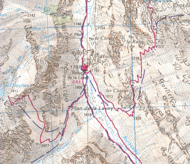 detail IGN 3336ET Les Deux Alpes 1:25t mapa IGN