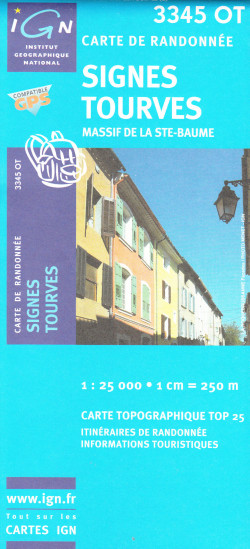 detail IGN 3345 OT Signes-Tourves 1:25t mapa IGN