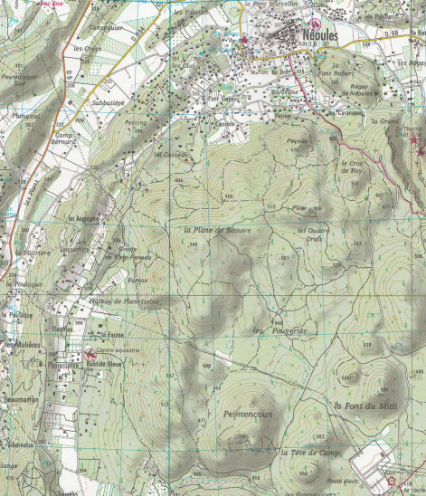detail IGN 3345 OT Signes-Tourves 1:25t mapa IGN